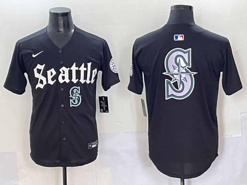 Men 2025 Seattle Mariners Blank black Five generations Joint Name Nike MLB Jersey style 14->seattle mariners->MLB Jersey